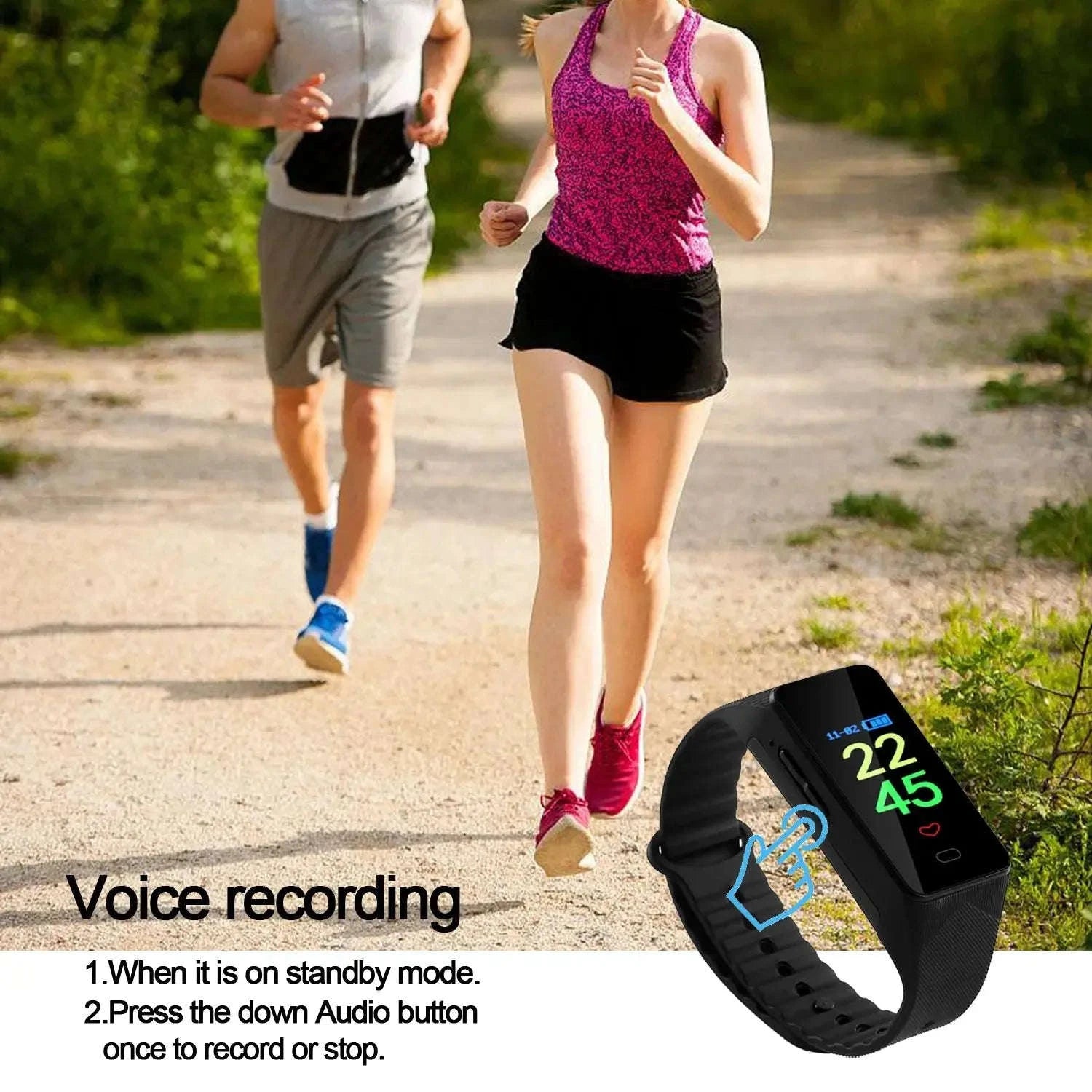 Voice Activated Camera Bracelet Watch – Discreet 1080P Recording & OLED Display-black / Camera with 64GB