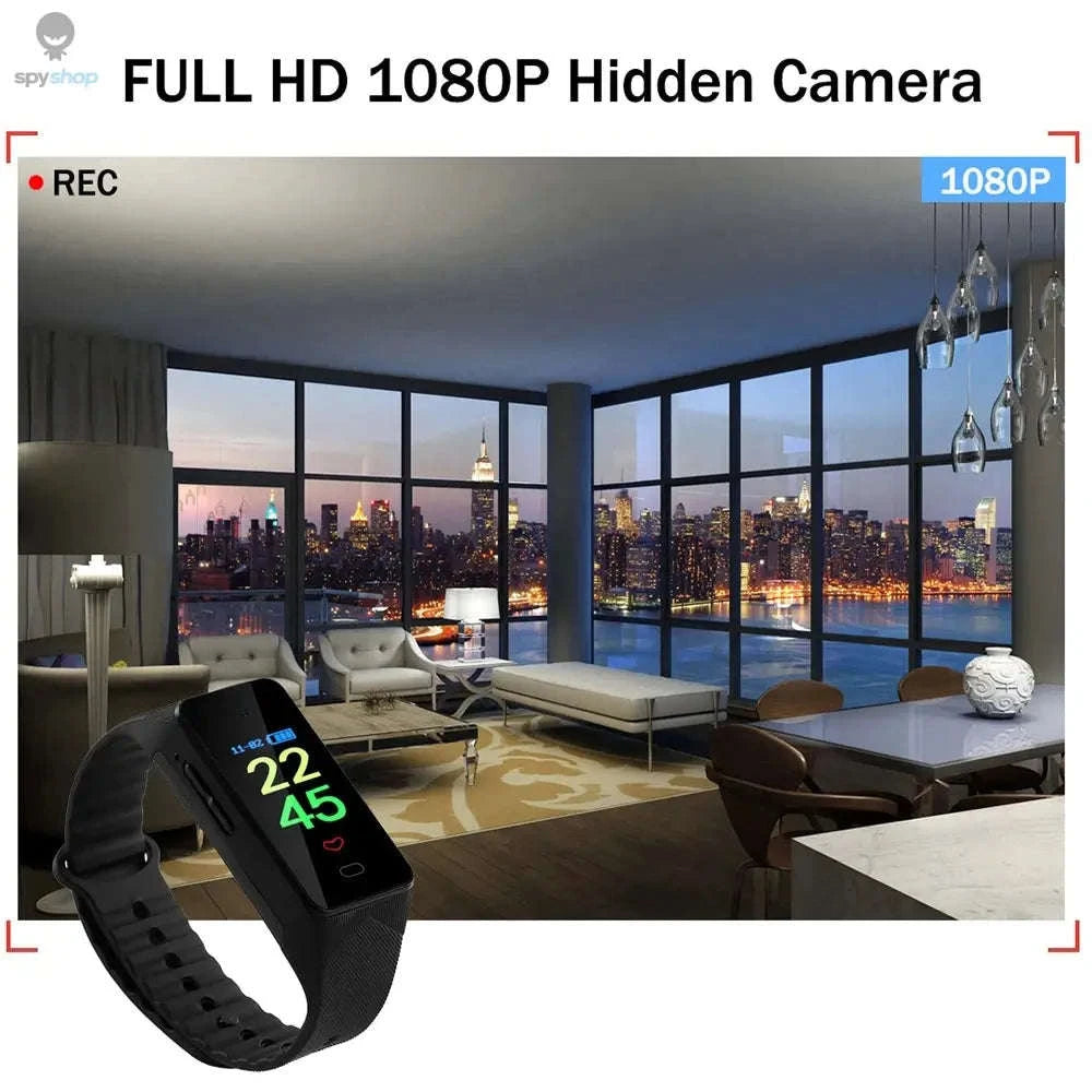 Voice Activated Camera Bracelet Watch – Discreet 1080P Recording & OLED Display-black / Camera with 64GB
