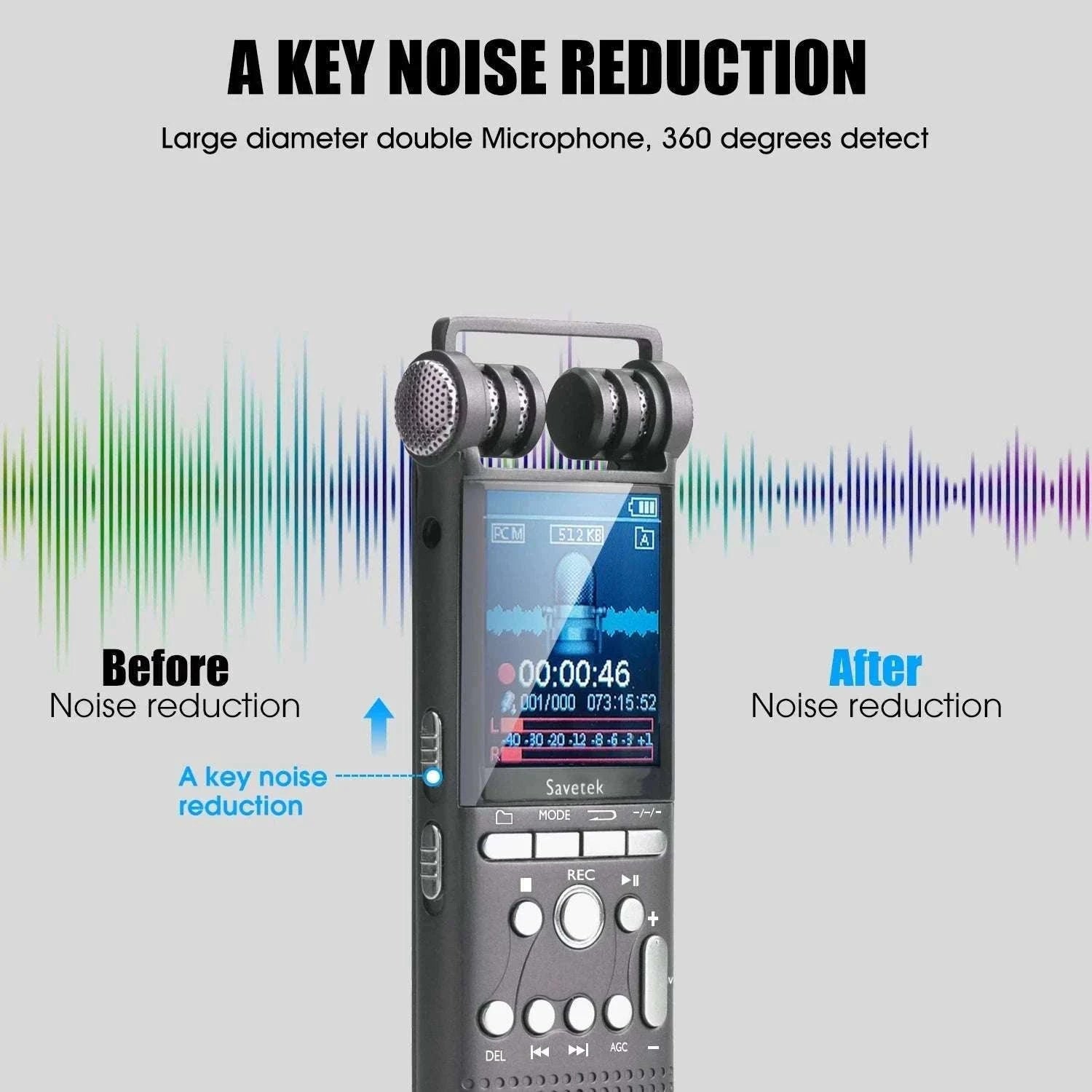 Voice Activated USB Pen Audio Recorder with Playback-NoextraMic / China Mainland / 8 GB