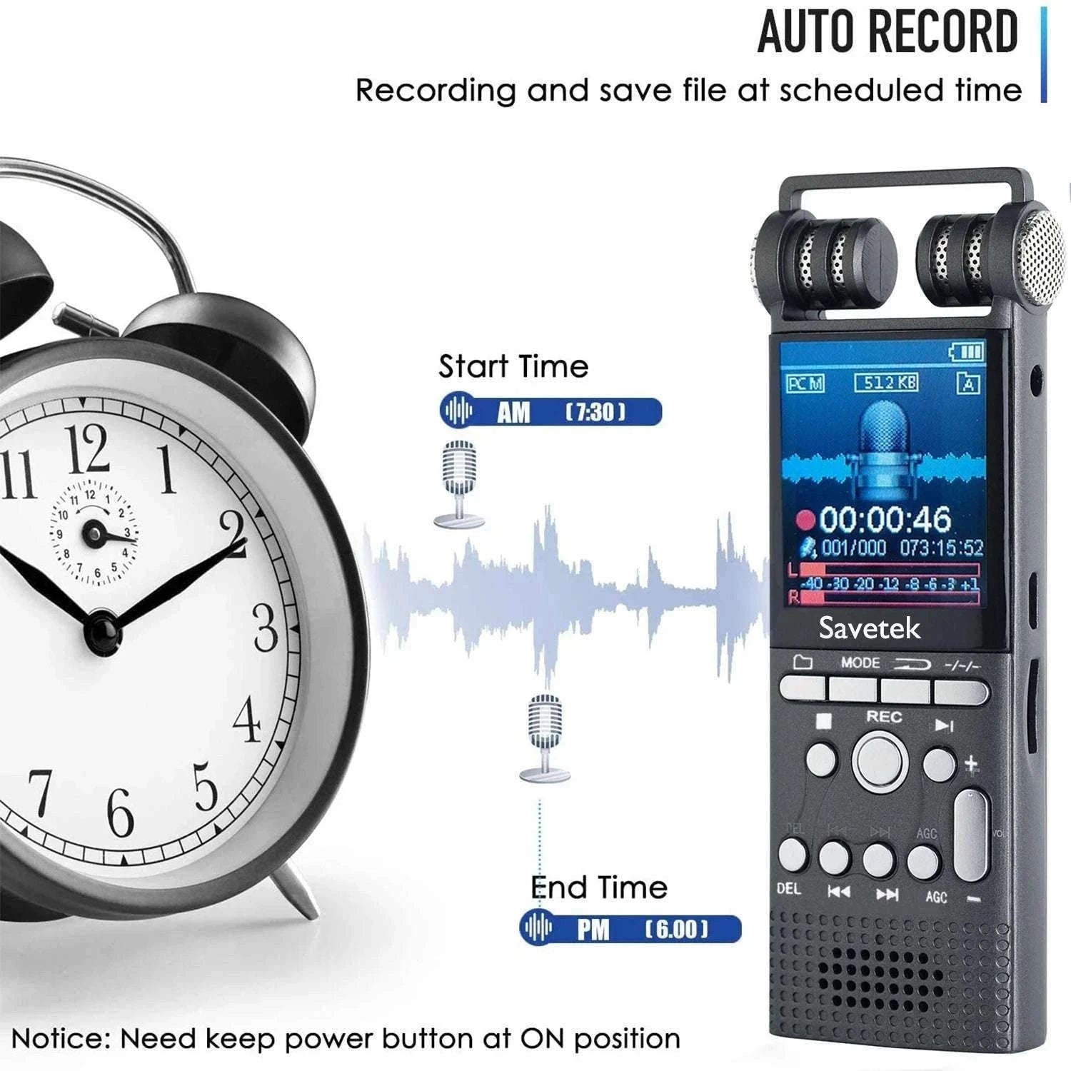 Voice Activated USB Pen Audio Recorder with Playback-NoextraMic / China Mainland / 8 GB