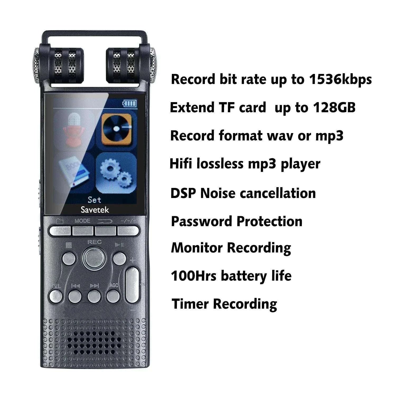 Voice Activated USB Pen Audio Recorder with Playback-NoextraMic / China Mainland / 8 GB