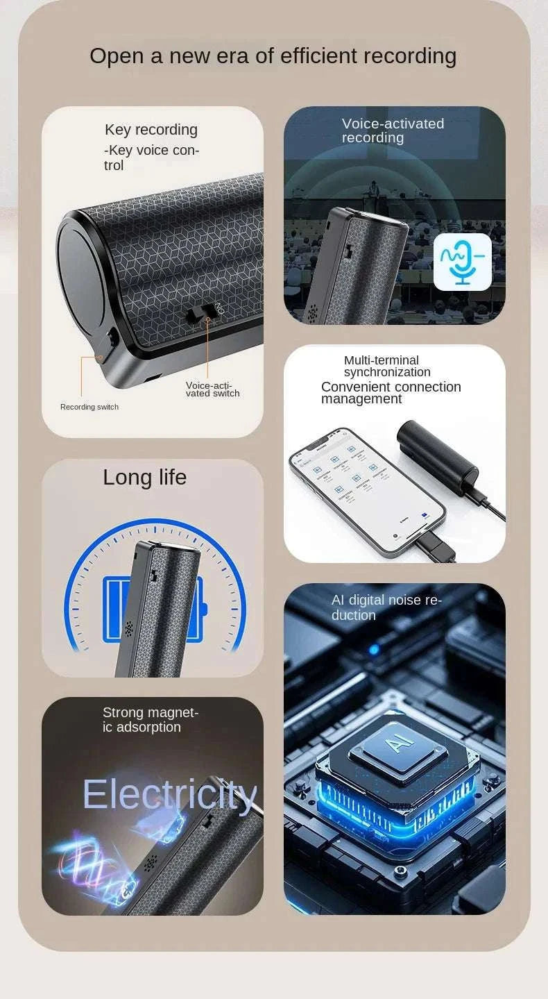 Voice Activated USB Recorder with 350H Recording & Magnetic Mount-black / 64 GB