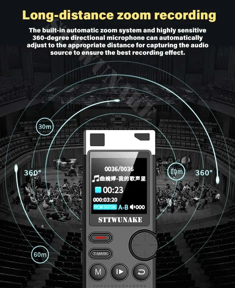 Voice Activation Recorder with Dual‑Core AI Noise Reduction-64GB / CHINA