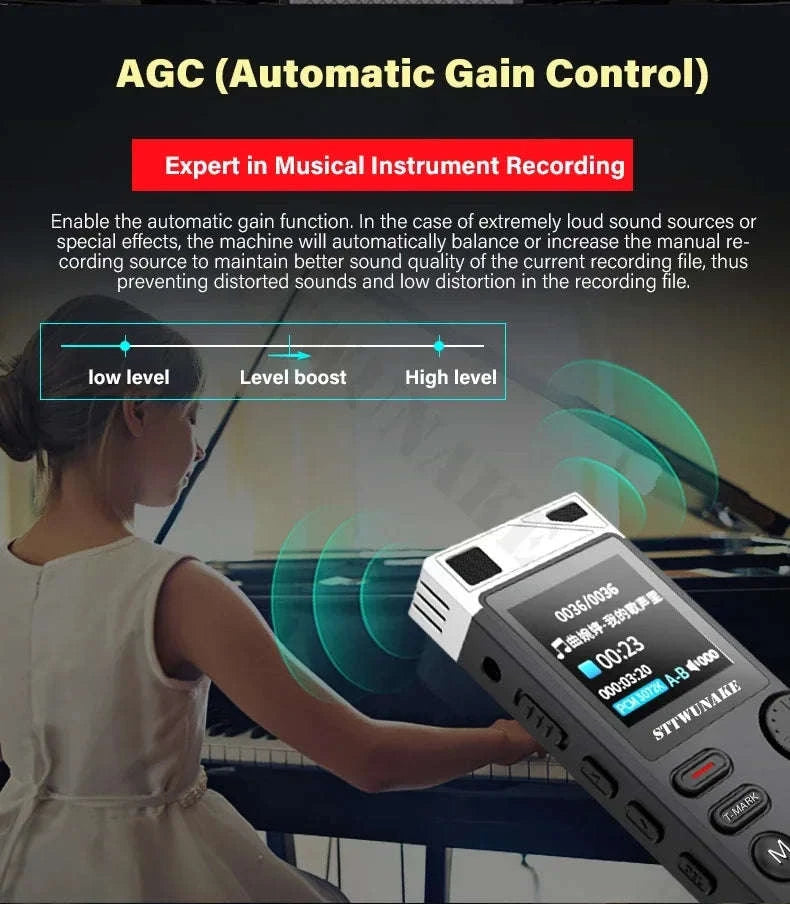 Voice Activation Recorder with Dual‑Core AI Noise Reduction-64GB / CHINA