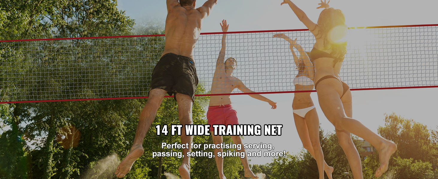 Portable Volleyball Net Set with Adjustable Height and Carry Bag
