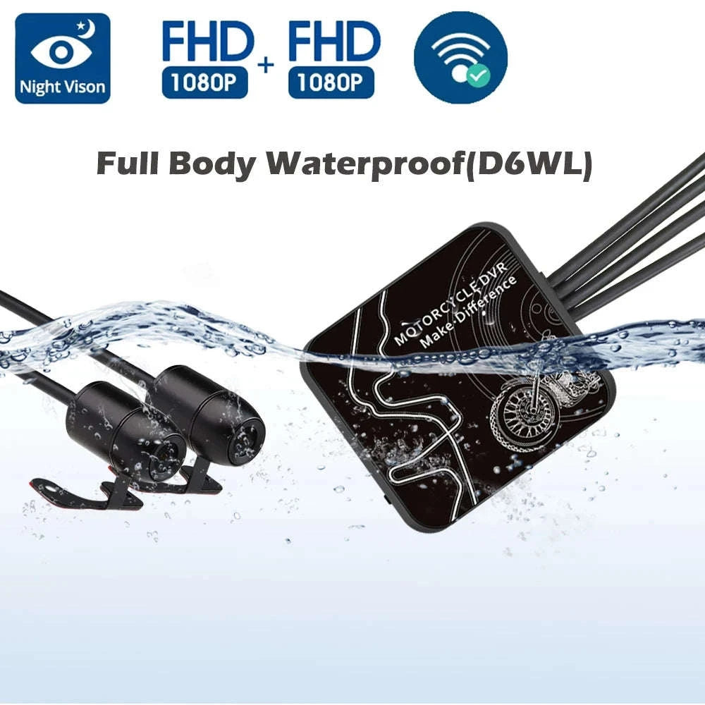 VSYS Dual Channel Motorcycle DVR Camera-D6WL / 64G