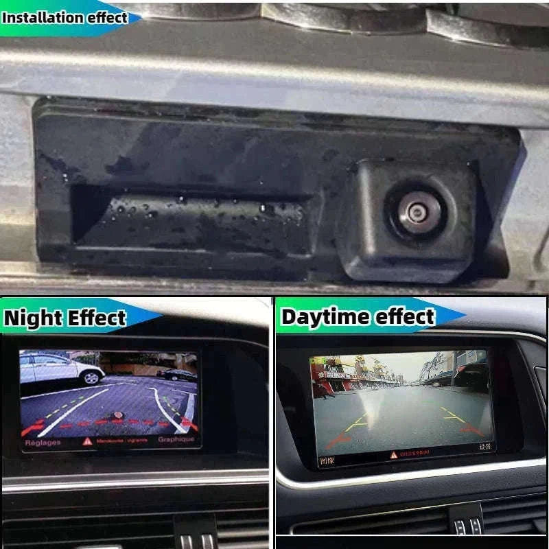 VW Tiguan 2007–2017 Rearview Backup Camera Trunk Handle CCD-AHD-CVBS Fixed ruler
