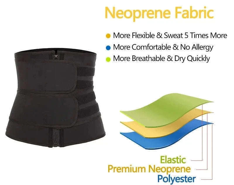Waist Trainer Fitness Belt for Core Support and Workouts-H / XXL