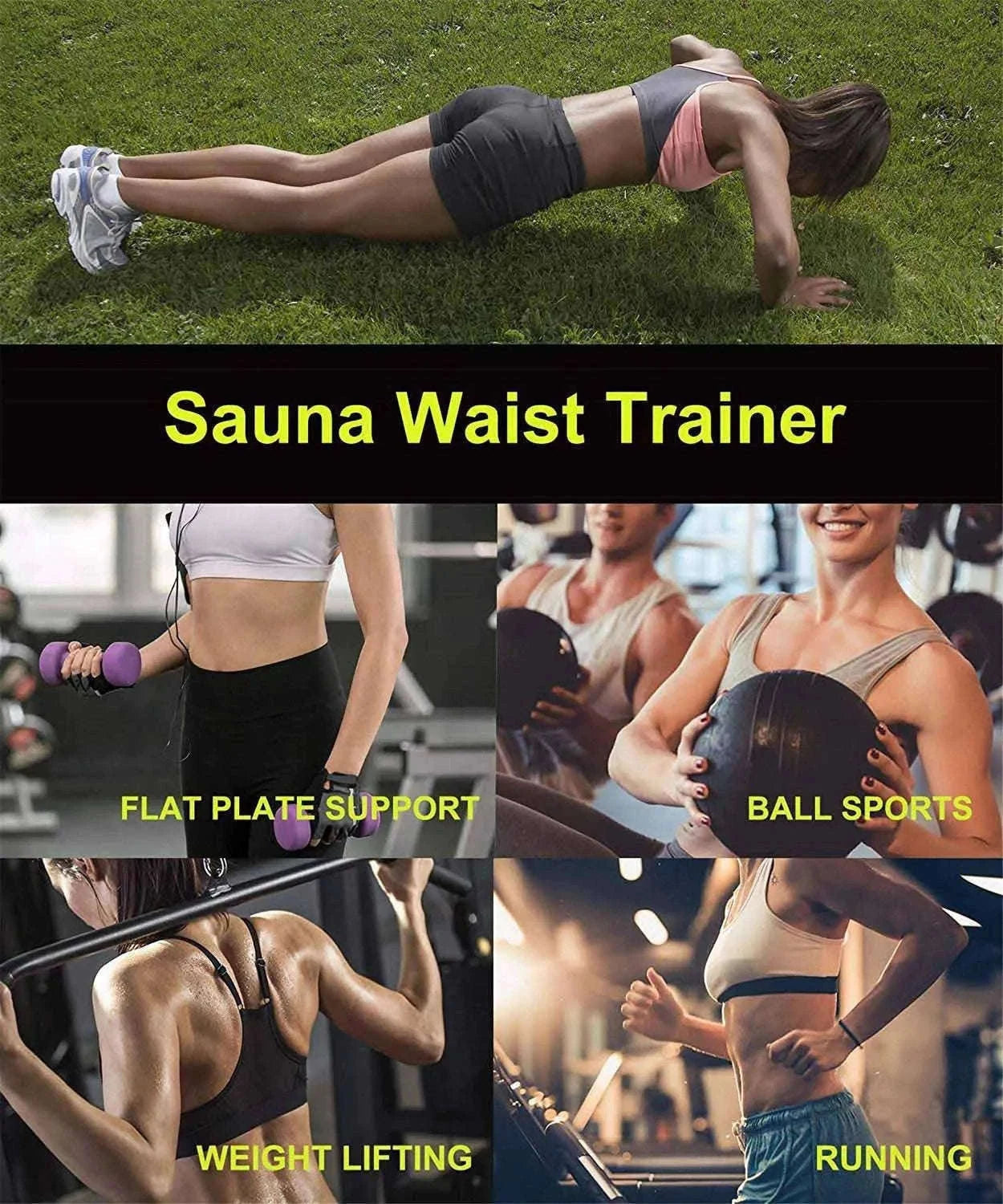 Waist Trainer Fitness Belt for Core Support and Workouts-H / XXL