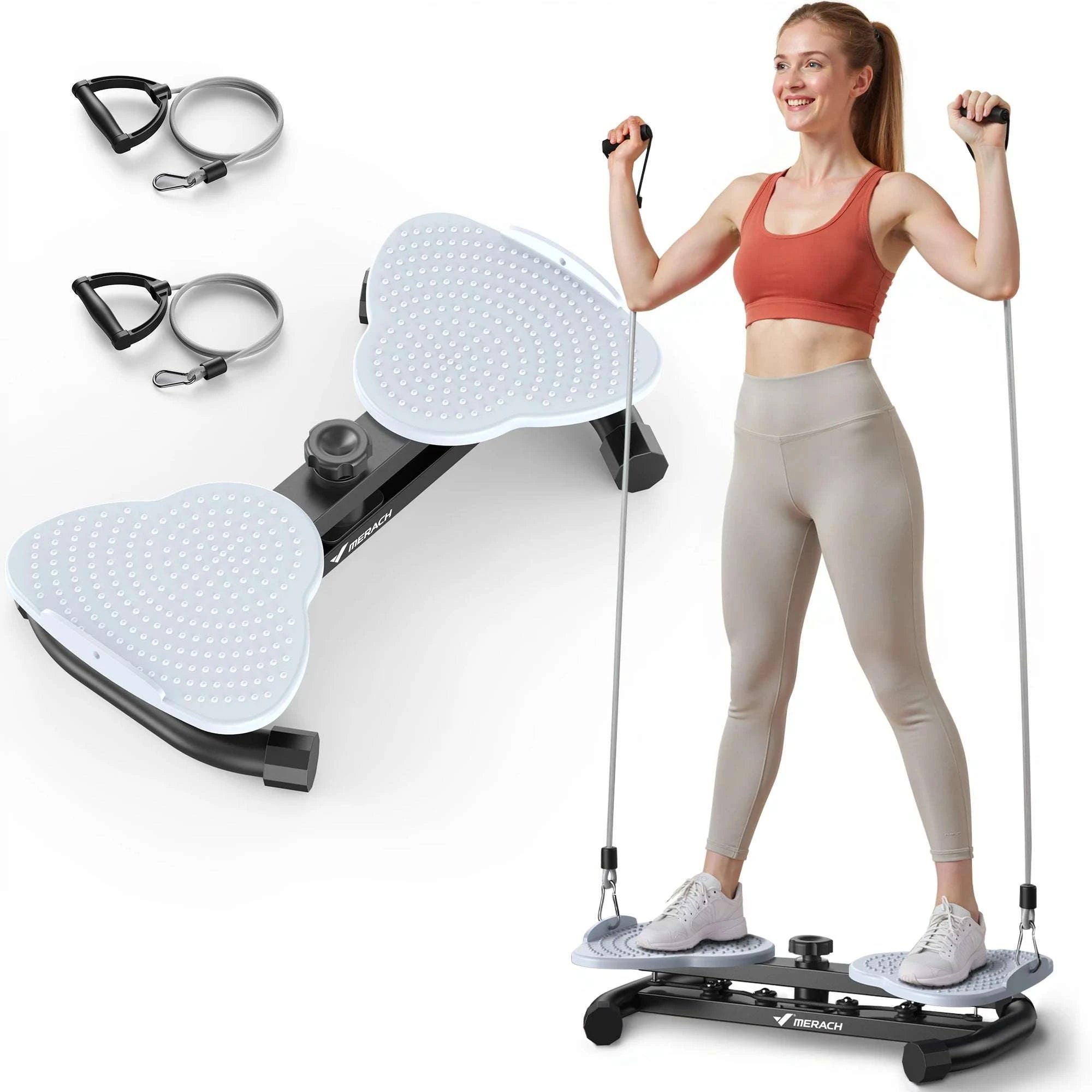 Waist Twisting Balance Board with Foot Massage & Cord Pulls-2465W / United States