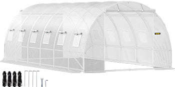 Walk-In Tunnel Greenhouse Galvanized Frame Waterproof Cover-10x7x7 ft Green / United States