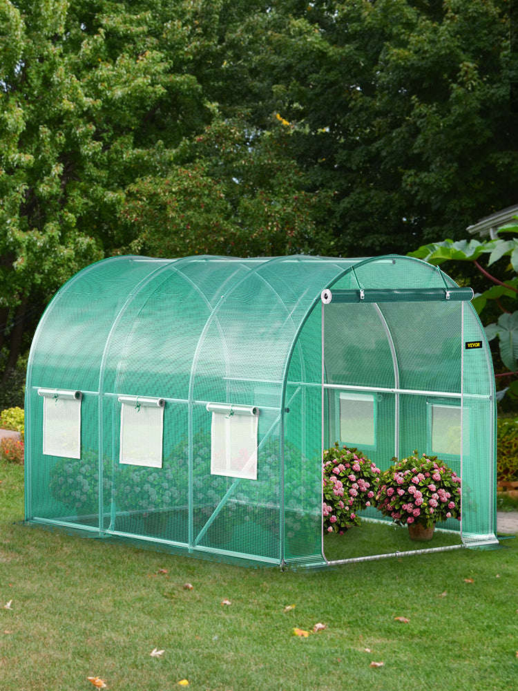 Walk-In Tunnel Greenhouse Galvanized Frame Waterproof Cover-10x7x7 ft Green / United States