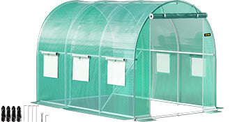 Walk-In Tunnel Greenhouse Galvanized Frame Waterproof Cover-10x7x7 ft Green / United States