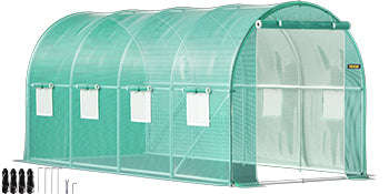 Walk-In Tunnel Greenhouse Galvanized Frame Waterproof Cover-10x7x7 ft Green / United States