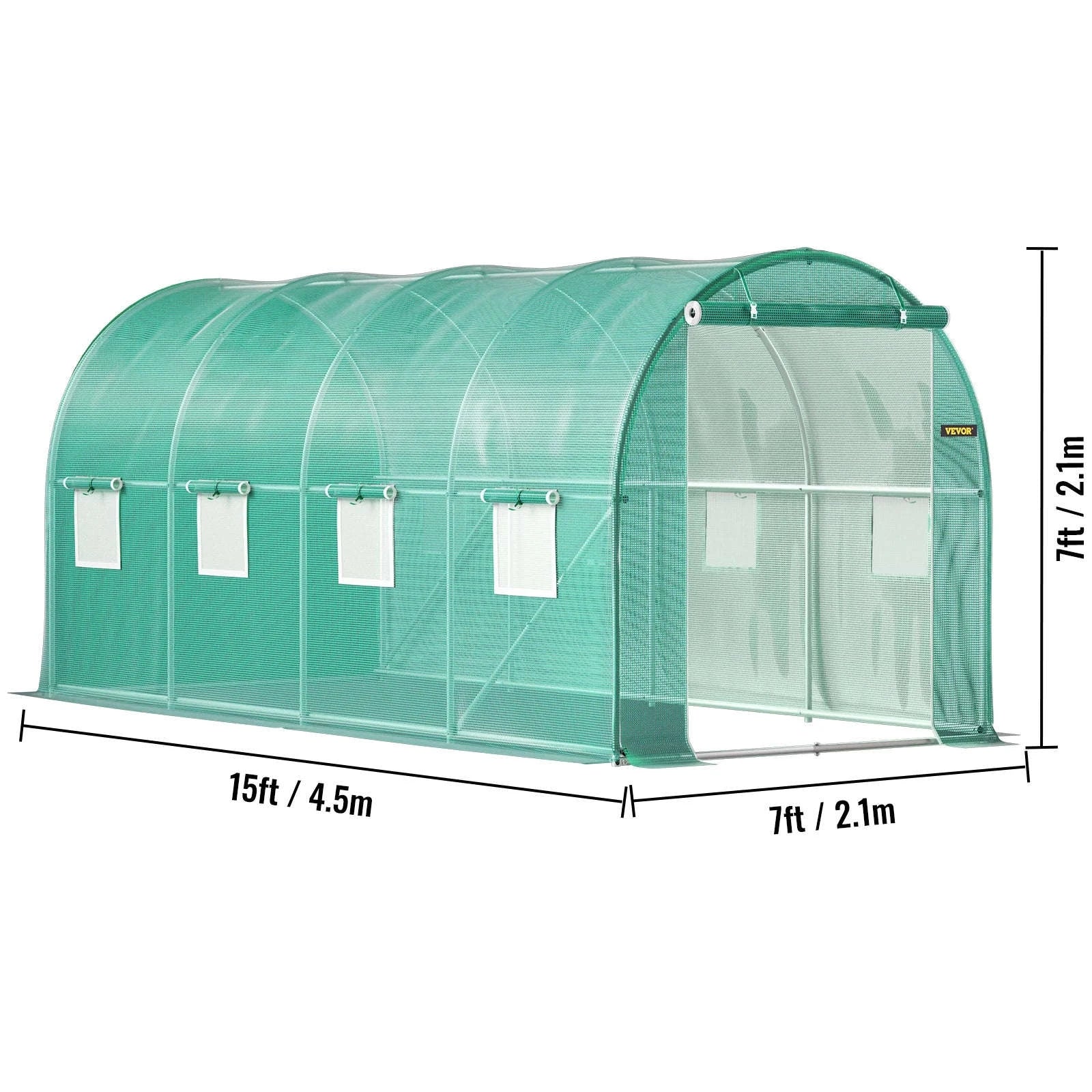 Walk-In Tunnel Greenhouse with Galvanized Frame & PE Cover-M / United States