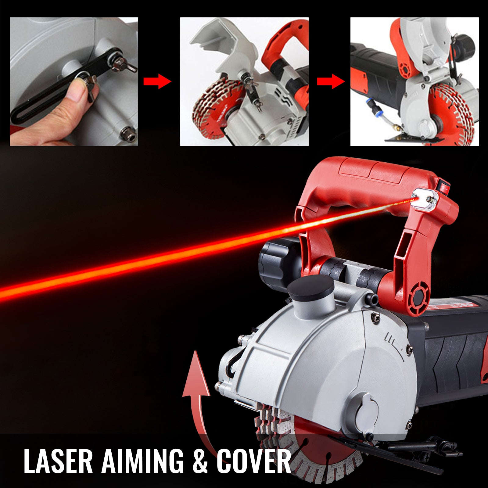 Wall Chaser Cutting Machine 4800W with 5 Saw Blades-spain