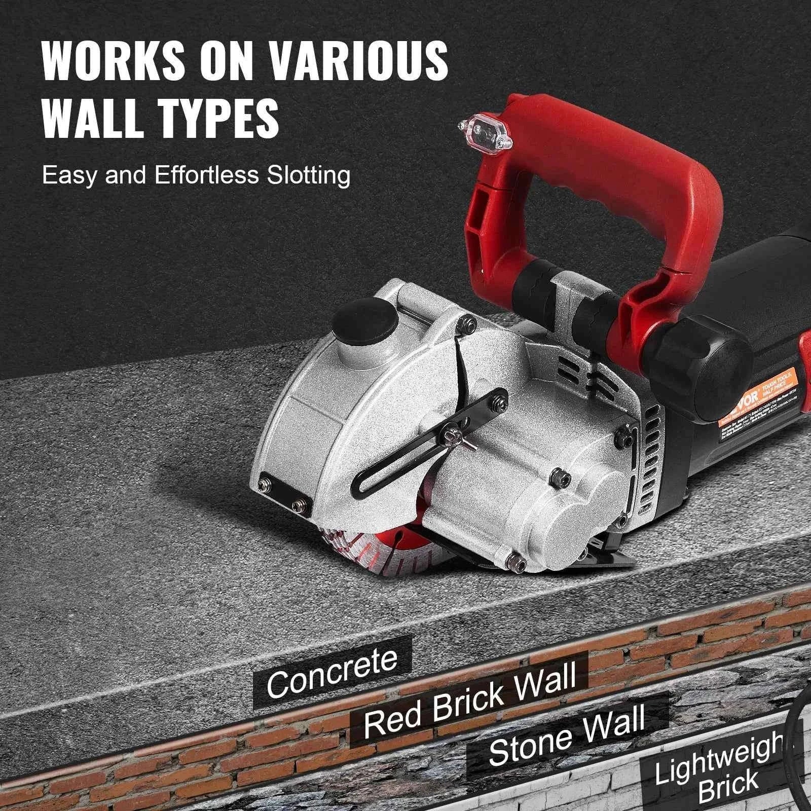 Wall Chaser Cutting Machine 4800W with 5 Saw Blades-spain