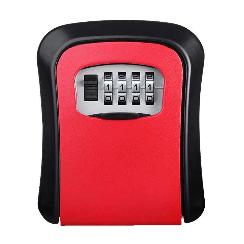 Wall Mount 4-Digit Password Key Lock Box-black