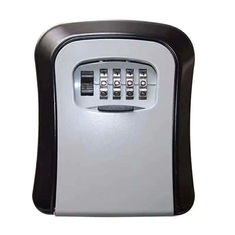 Wall Mount 4-Digit Password Key Lock Box-black