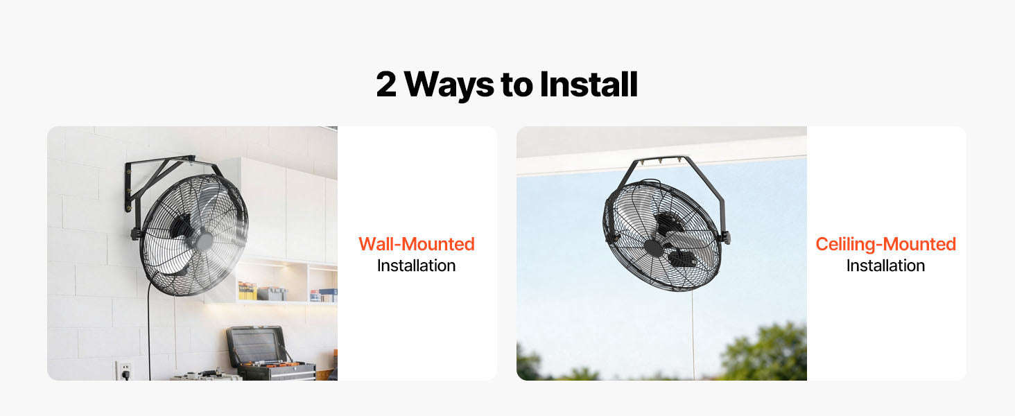 Wall Mount Fan 18/20 Inch 3-Speed Adjustable Rotation Angle-20in / United States