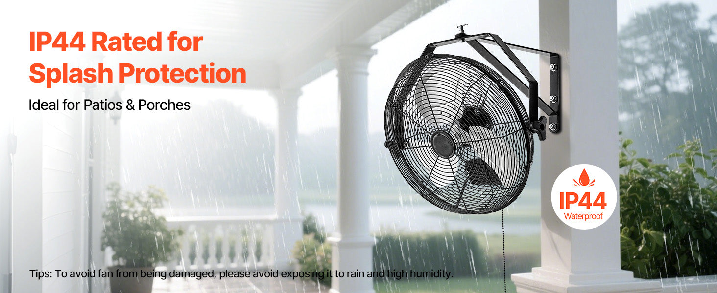 Industrial Wall Mount Fan High Velocity Waterproof Aluminum Blades for Workshop Warehouse Greenhouse