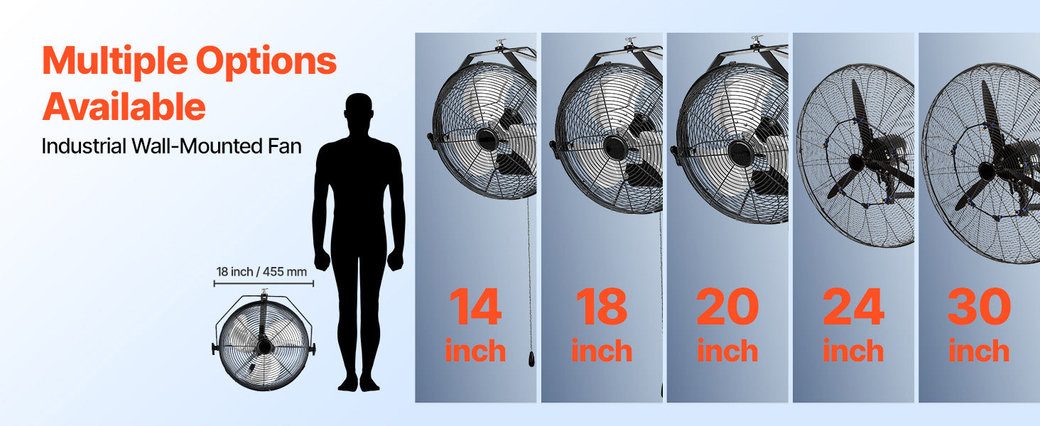 Industrial Wall Mount Fan High Velocity Waterproof Aluminum Blades for Workshop Warehouse Greenhouse
