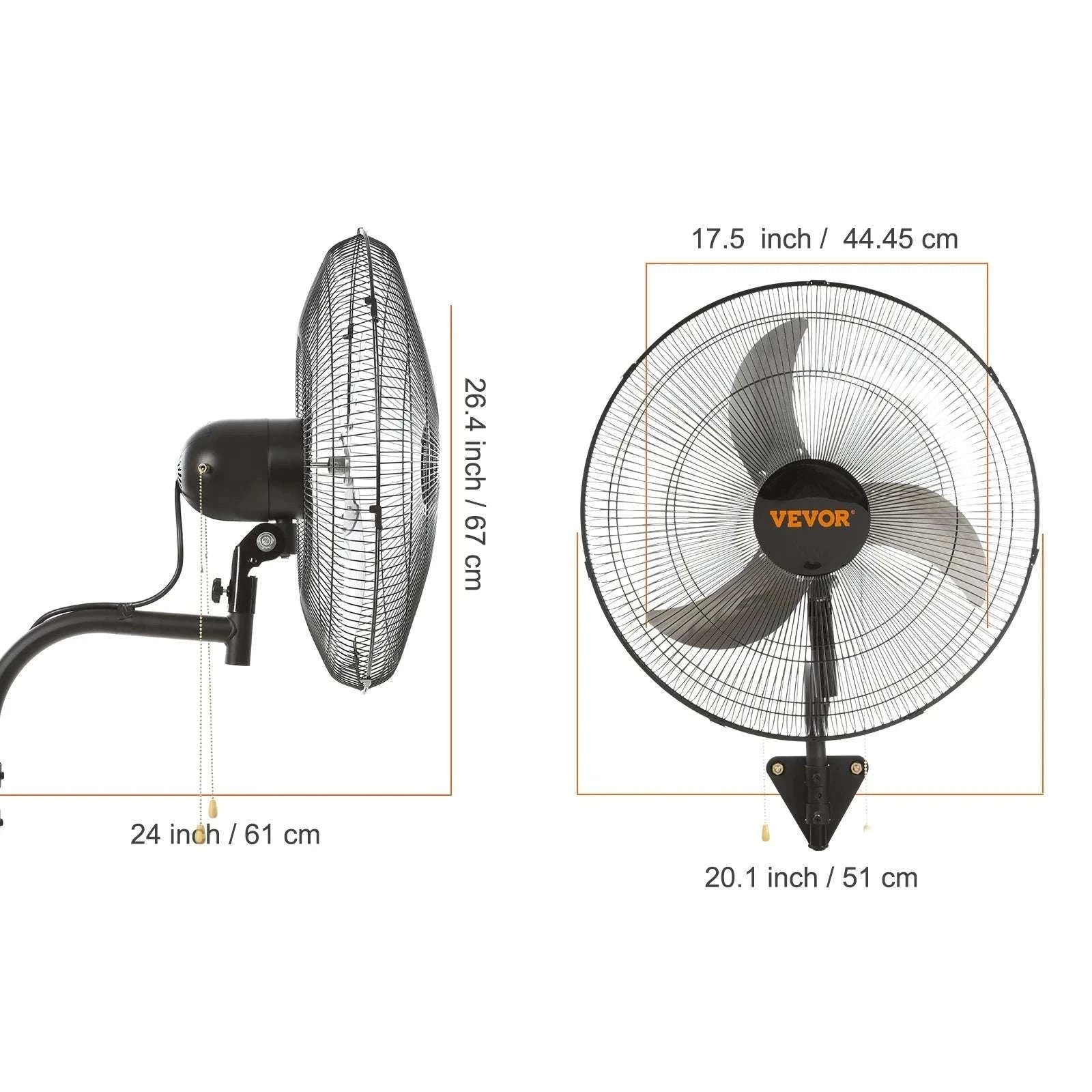 Wall-Mount Misting Fan 3-Speed Oscillating IP44 9500 CFM-20in Rocking / United States