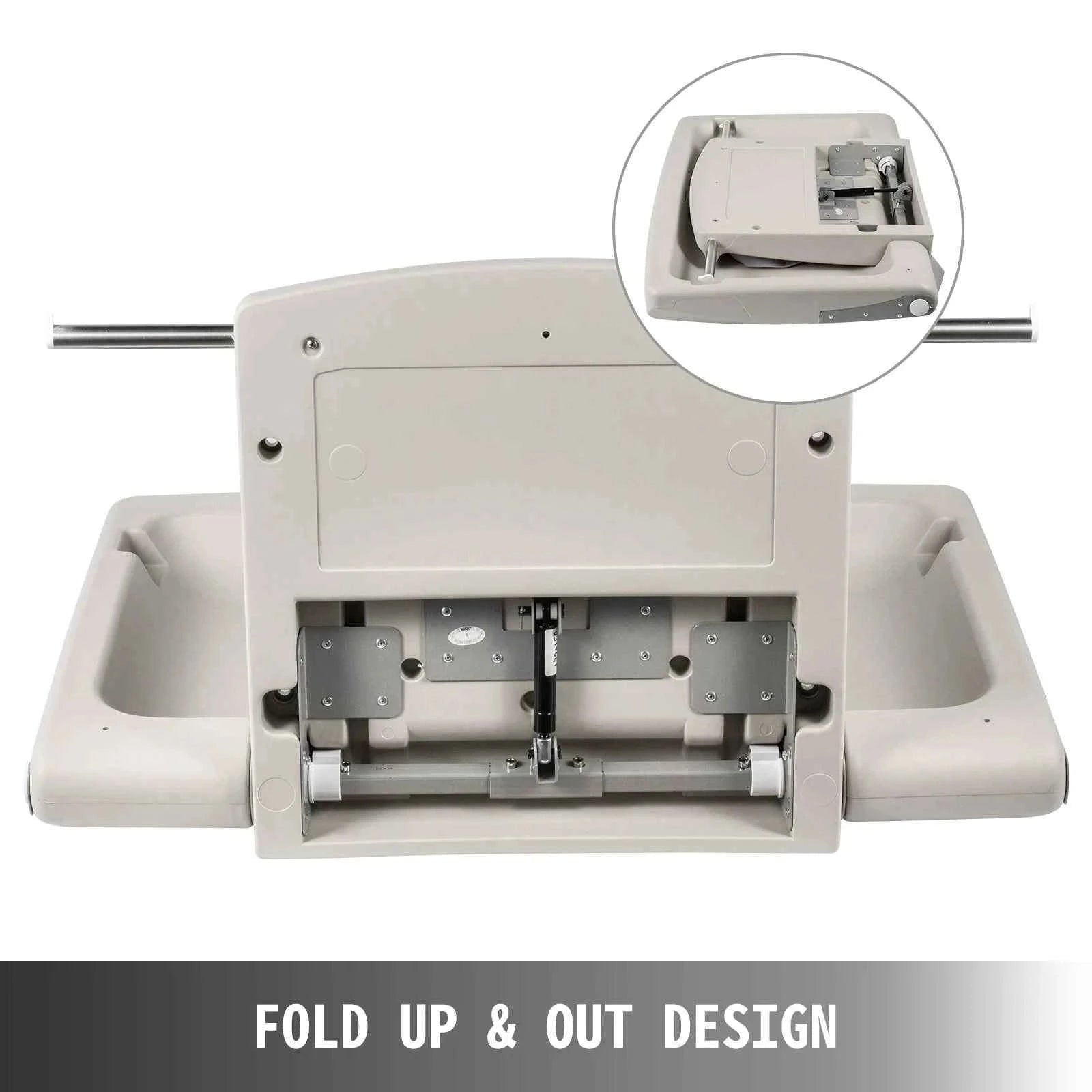 Wall Mounted Baby Changing Station Fold-Down Vertical Gray-Gray / United States
