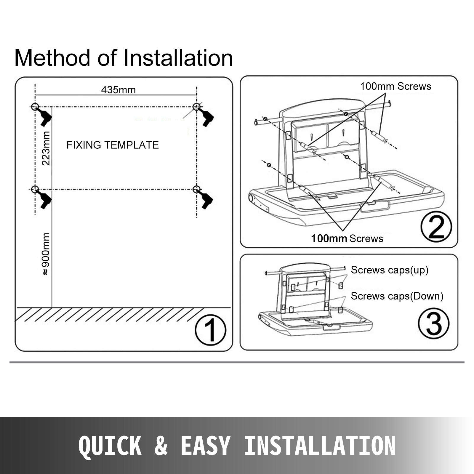Wall Mounted Baby Changing Station Fold-Down Vertical Gray-Gray / United States