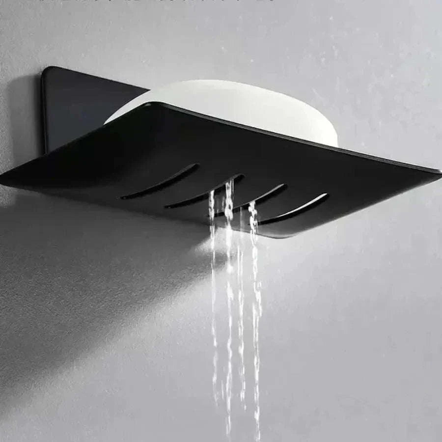 Wall-Mounted Black Carbon Steel Soap Holder-black