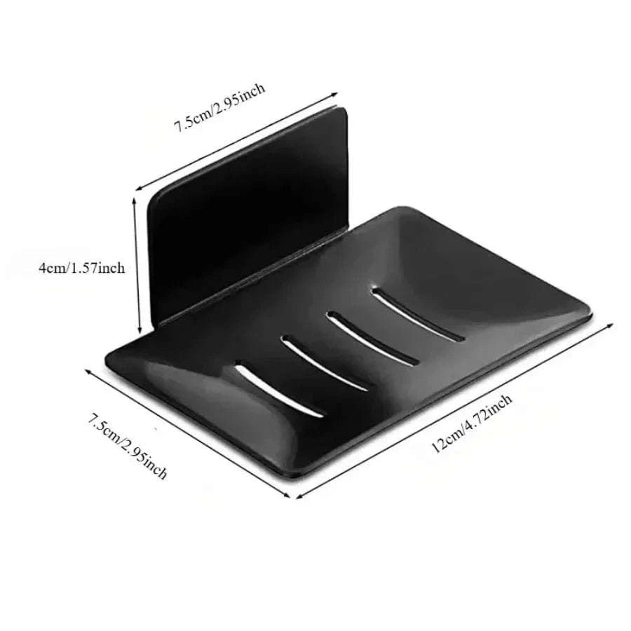 Wall-Mounted Black Carbon Steel Soap Holder-black