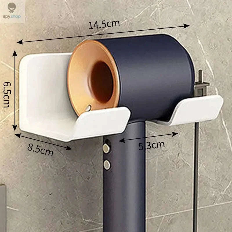 Wall Mounted Hair Dryer Holder – Space-Saving Bathroom Organizer-B-Black-2pcs