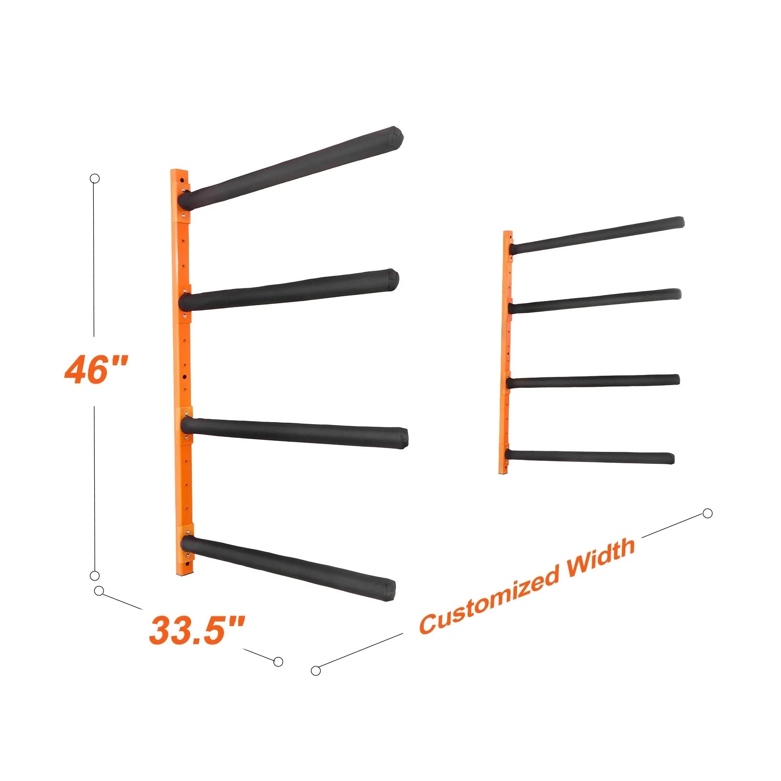 Wall Mounted Kayak Storage Rack 4-Capacity 400 lbs Load-wall4pcs / United States