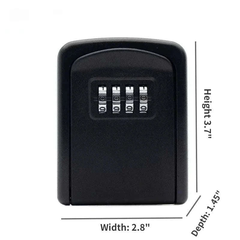 Wall Mounted Key Lock Box with 4 Digit Combination Secure Storage-Black / China Mainland