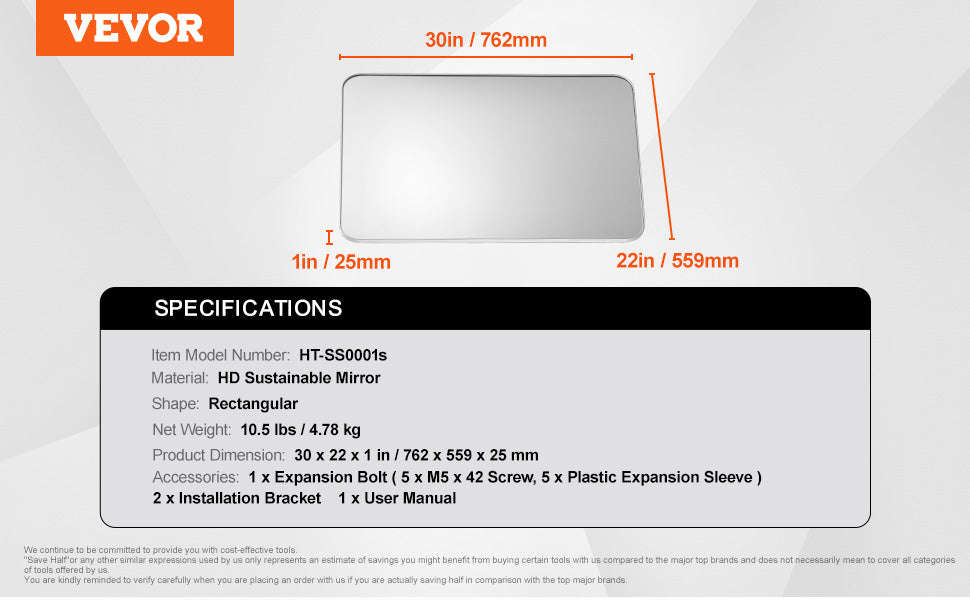 Wall Mounted Makeup Mirror with Aluminum Alloy Frame and Shatter-Resistant Film-28x60inch Black / United States