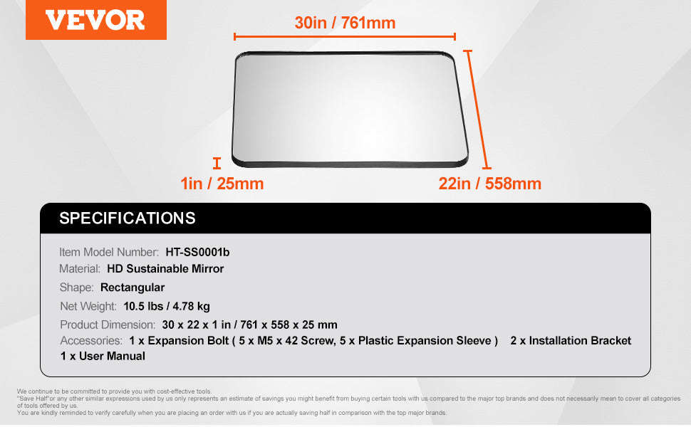 Wall Mounted Makeup Mirror with Aluminum Alloy Frame and Shatter-Resistant Film-28x60inch Black / United States
