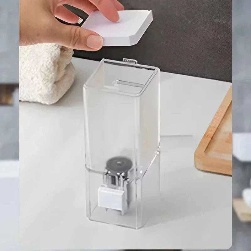 Wall-Mounted Manual Soap Dispenser Transparent No-Drill Design-transparent