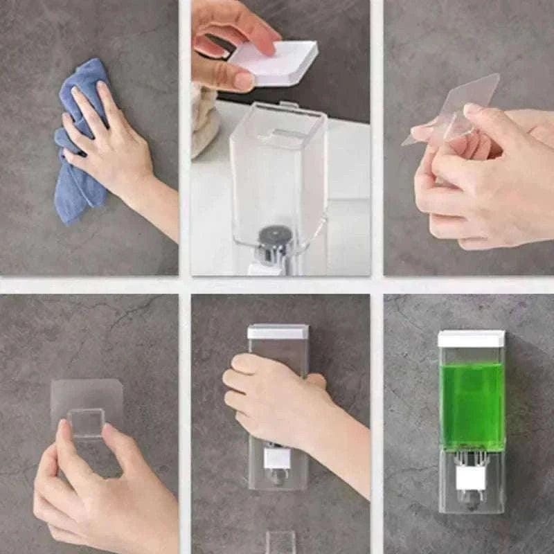 Wall-Mounted Manual Soap Dispenser Transparent No-Drill Design-transparent