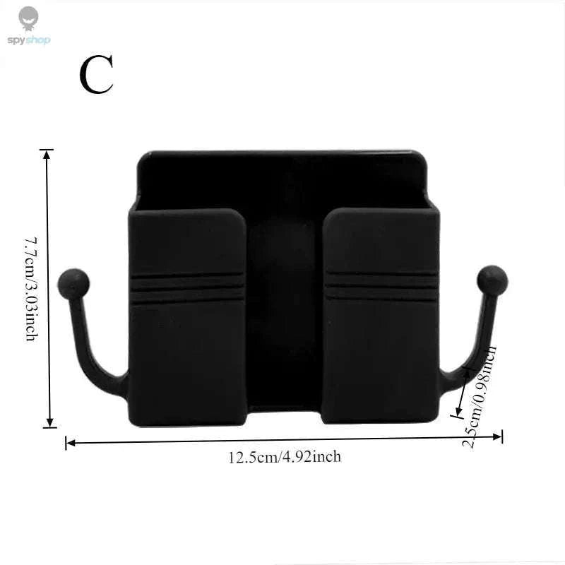 Wall-Mounted Organizer for Remotes and Phones-C black