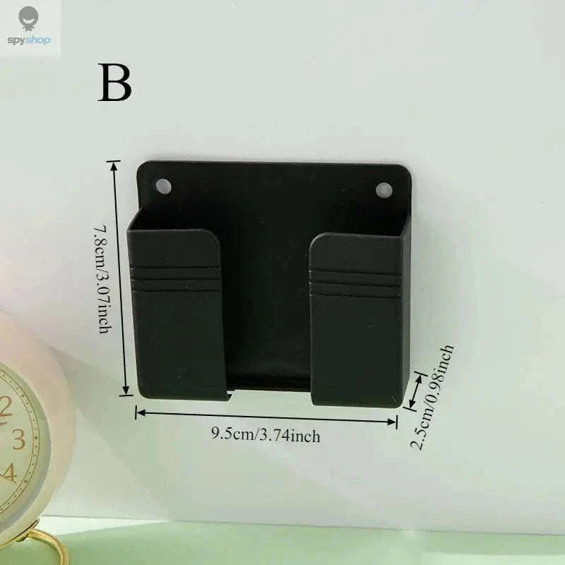 Wall-Mounted Organizer for Remotes and Phones-C black