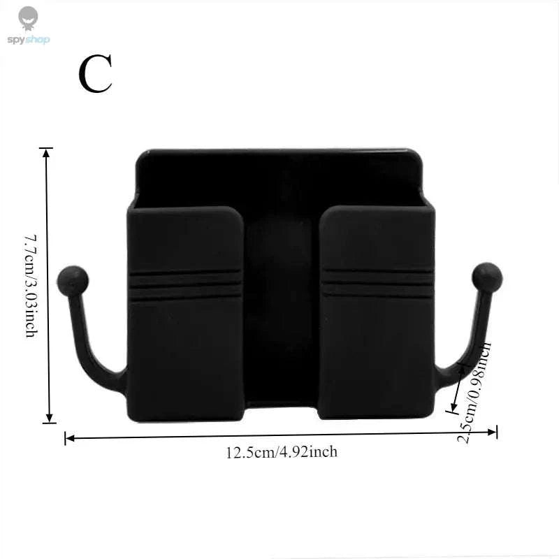 Wall-mounted Organizer – Space-Saving Storage for Remotes and Phones-C black