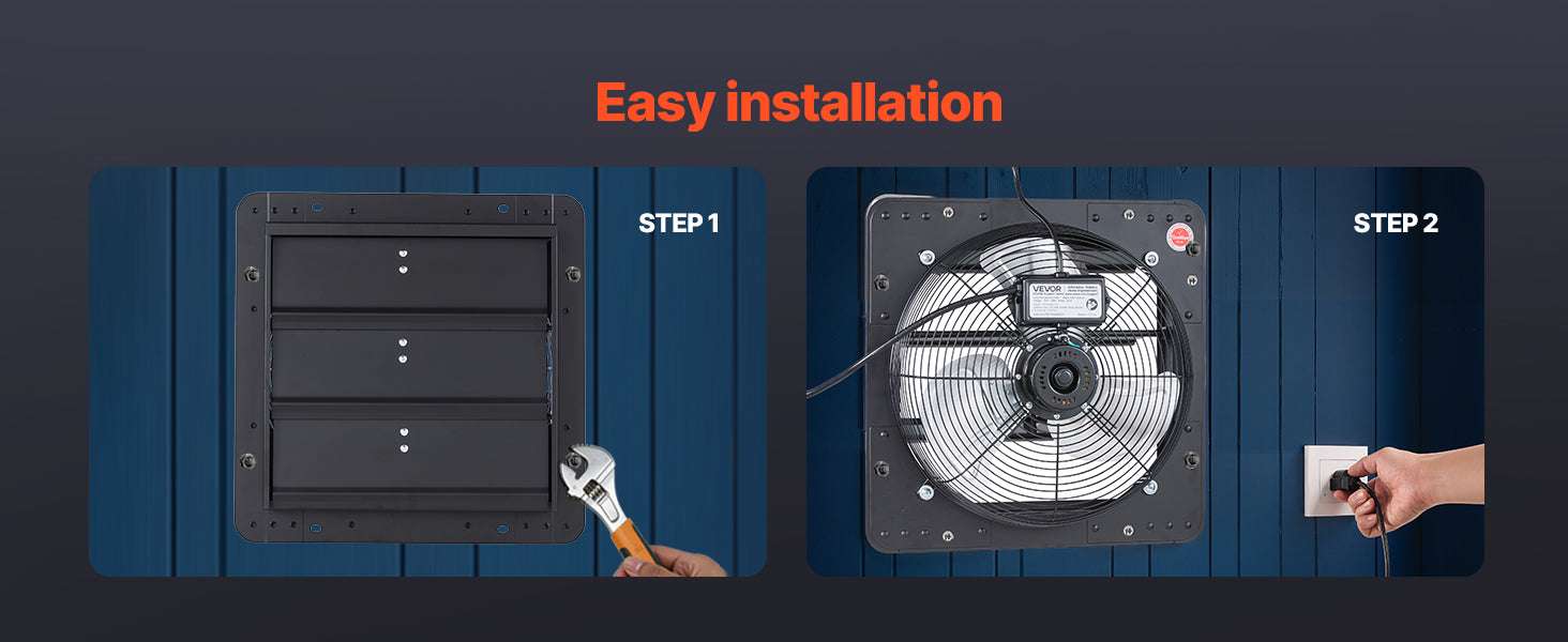 Wall Mounted Shutter Exhaust Fan with Speed Control for Attic-14inch / United States