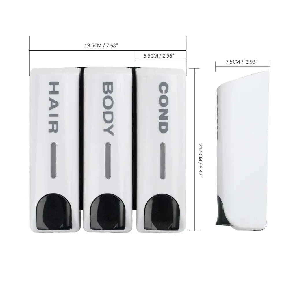 Wall-Mounted Soap Dispenser 350ml Single, Double or Triple-Siliver 3 / China Mainland