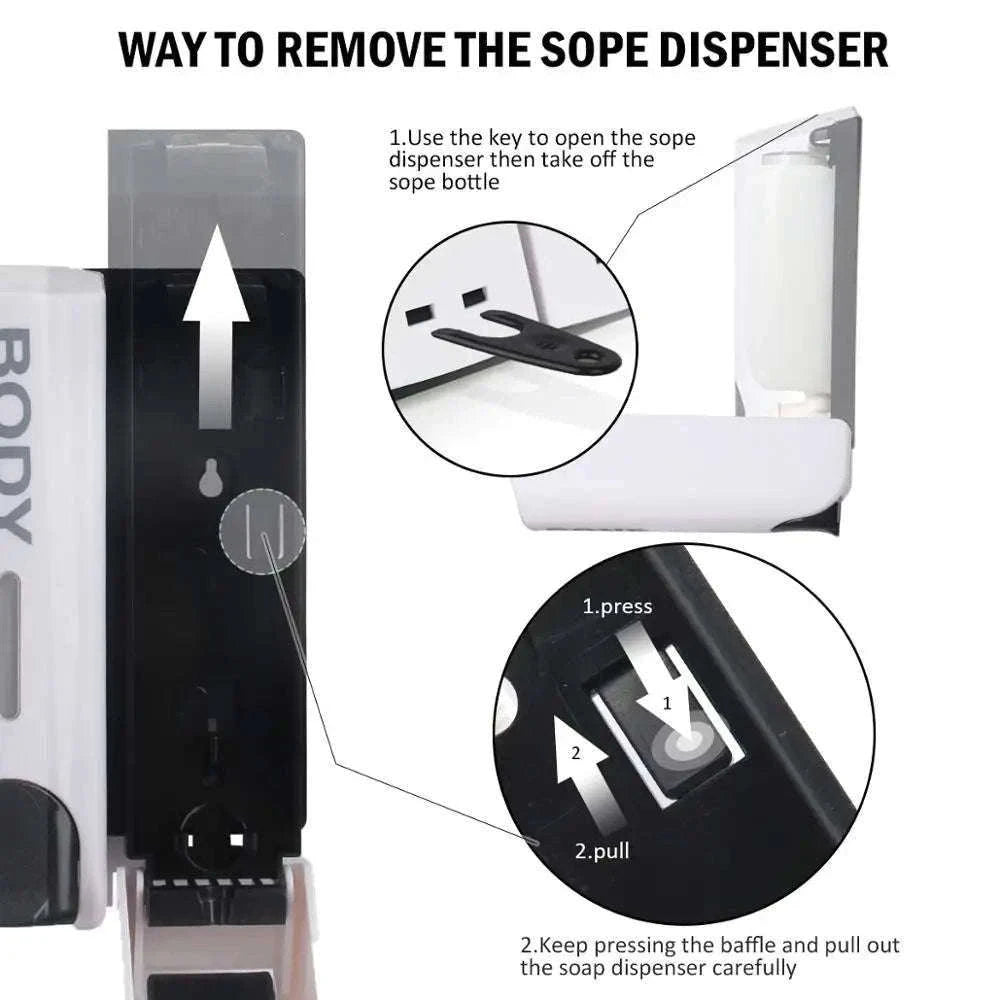 Wall-Mounted Soap Dispenser 350ml Single, Double or Triple-Siliver 3 / China Mainland