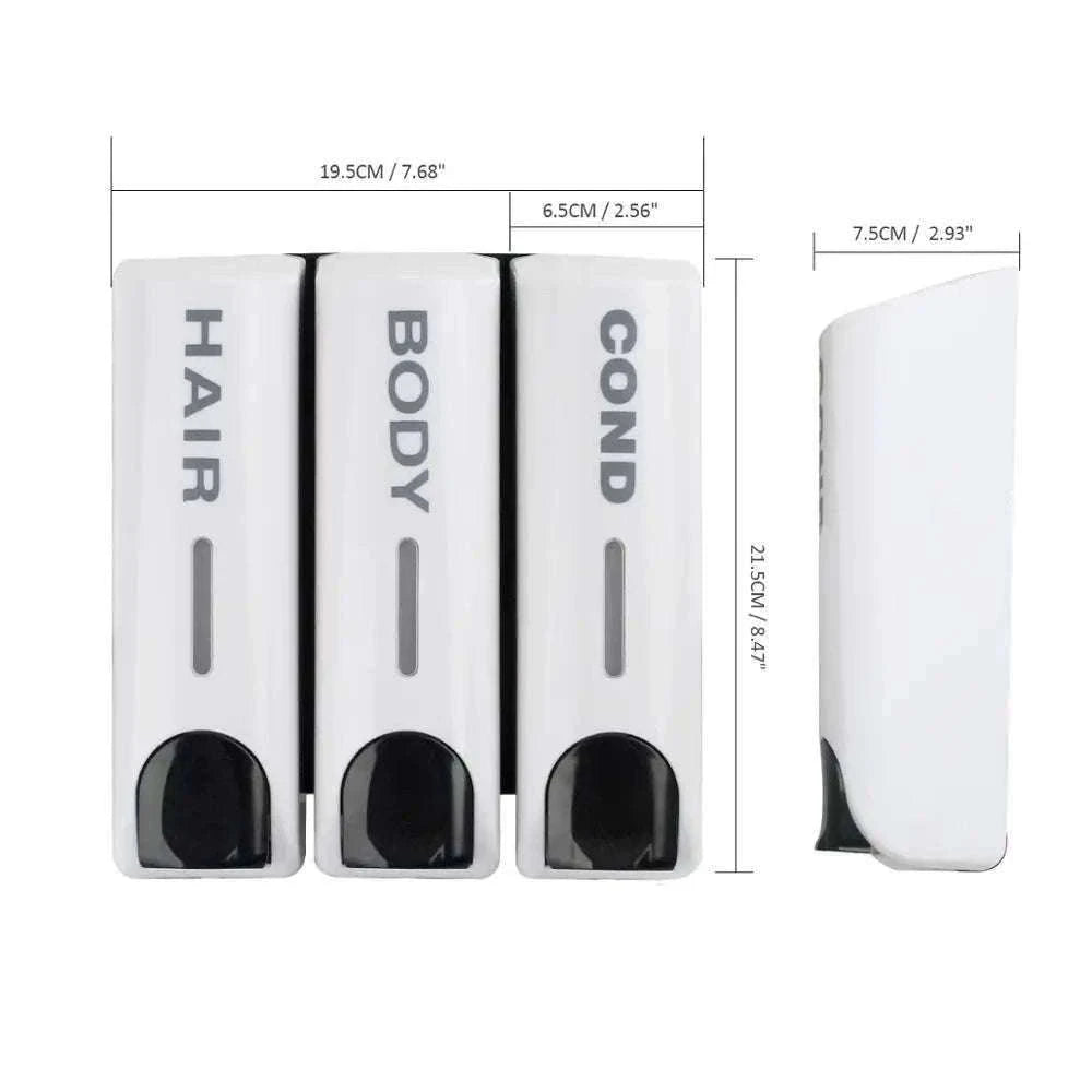 Wall-Mounted Soap Dispenser 350ml Single, Double or Triple-Siliver 3 / China Mainland