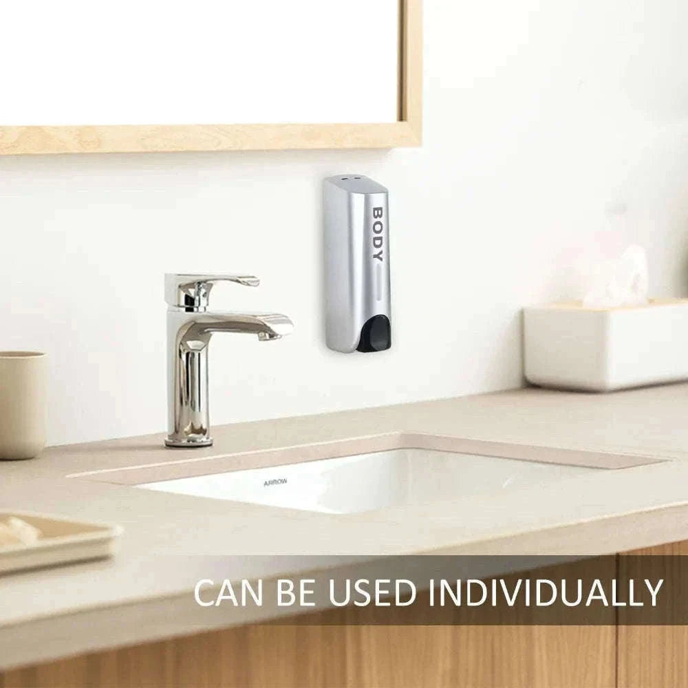 Wall-Mounted Soap Dispenser 350ml Single, Double or Triple-Siliver 3 / China Mainland