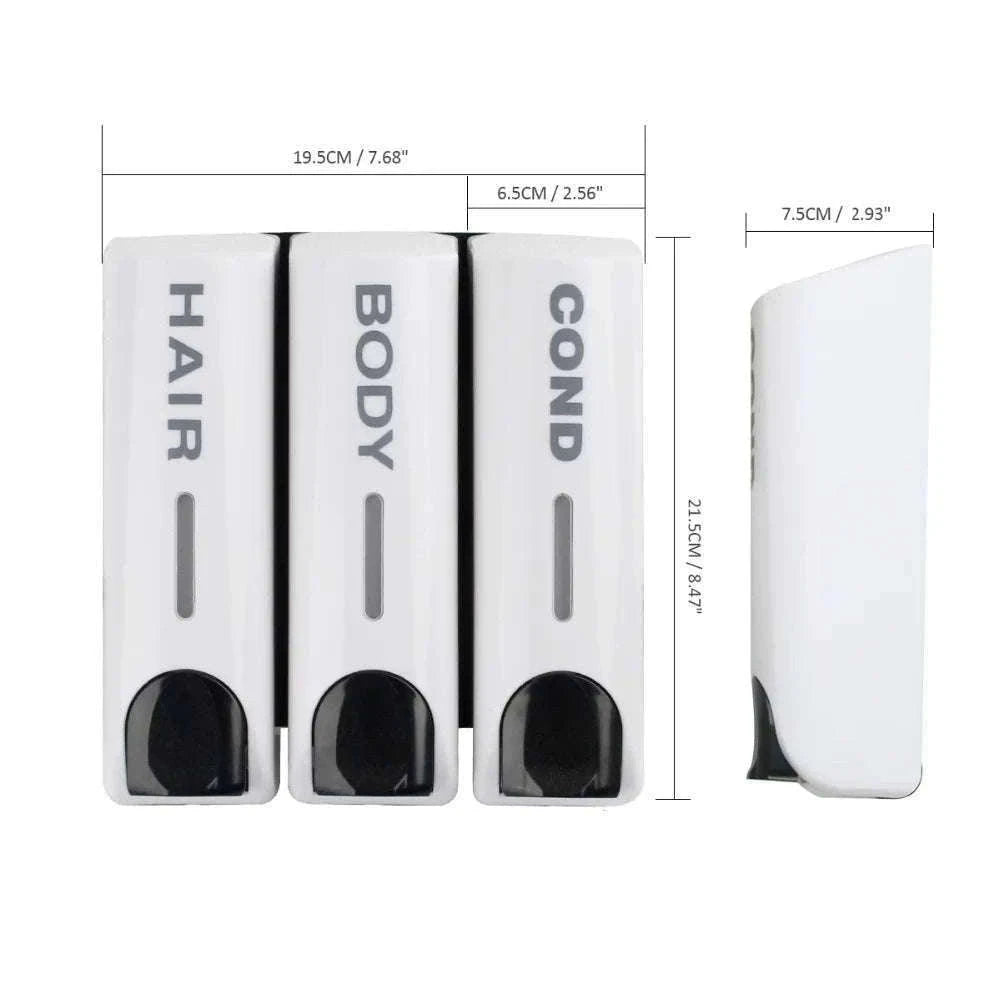 Wall-Mounted Soap Dispenser 350ml Single, Double or Triple-Siliver 3 / China Mainland