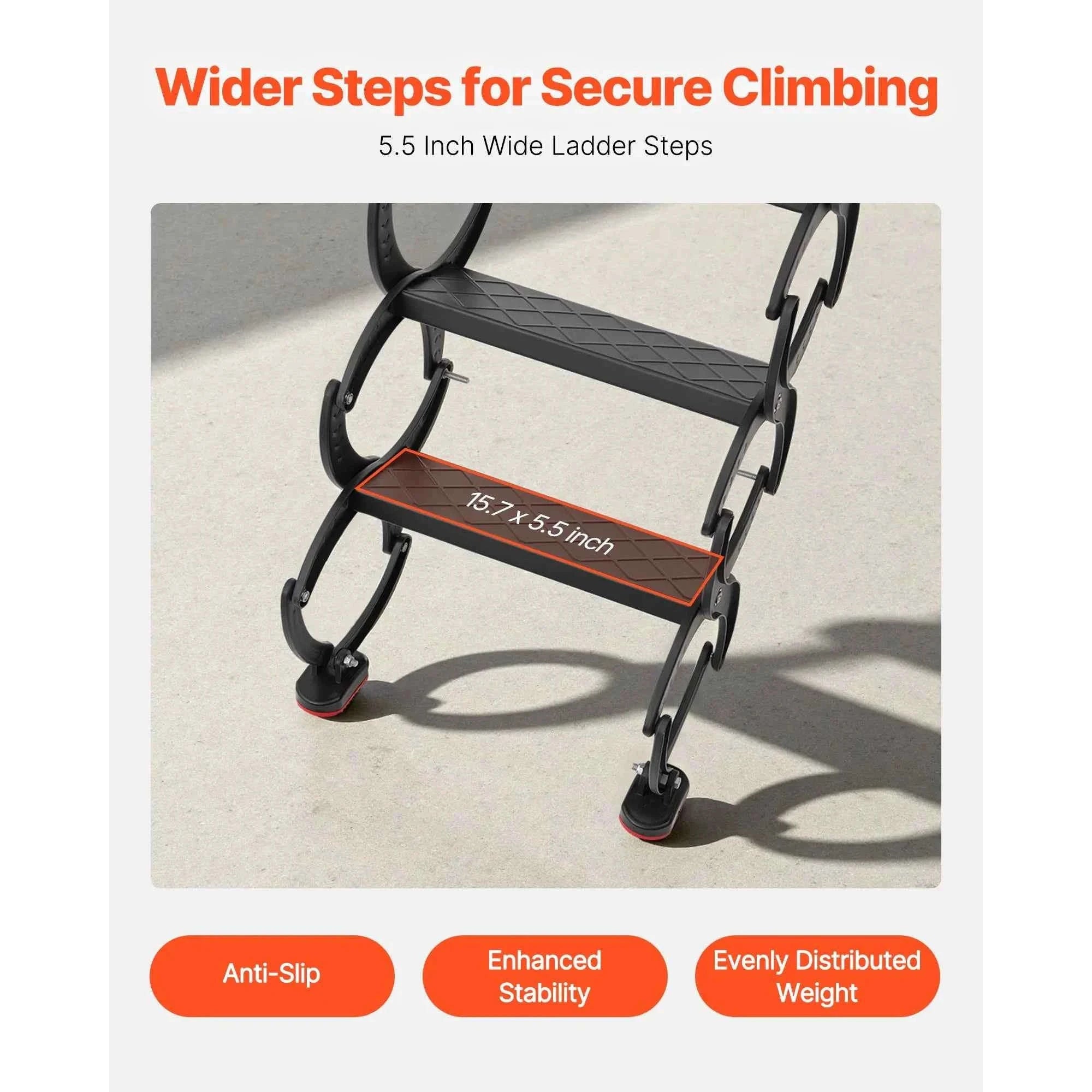 Wall-Mounted Steel Attic Ladder 660 lbs Capacity for 9.5 to 10 ft Ceilings-United States / 3 m
