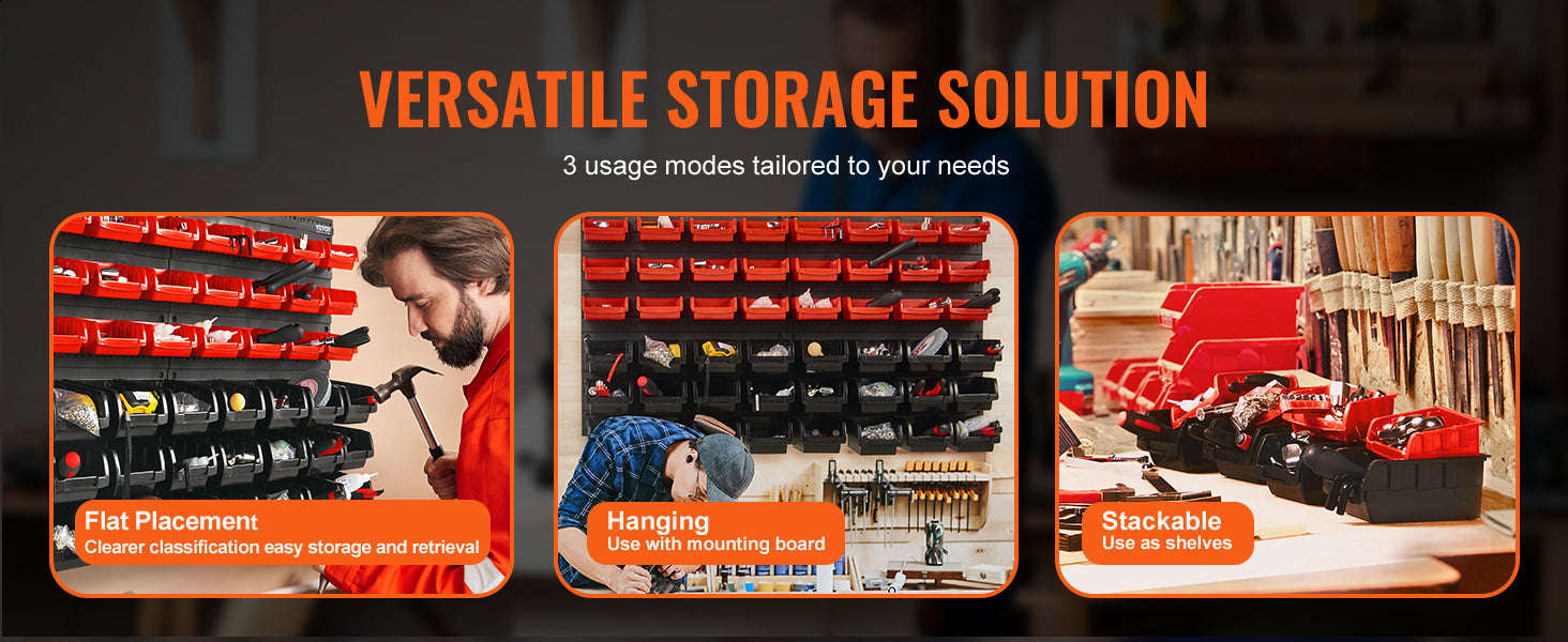 Wall Mounted Storage Bins Set with 48 Organizer Containers-48pcs / Poland