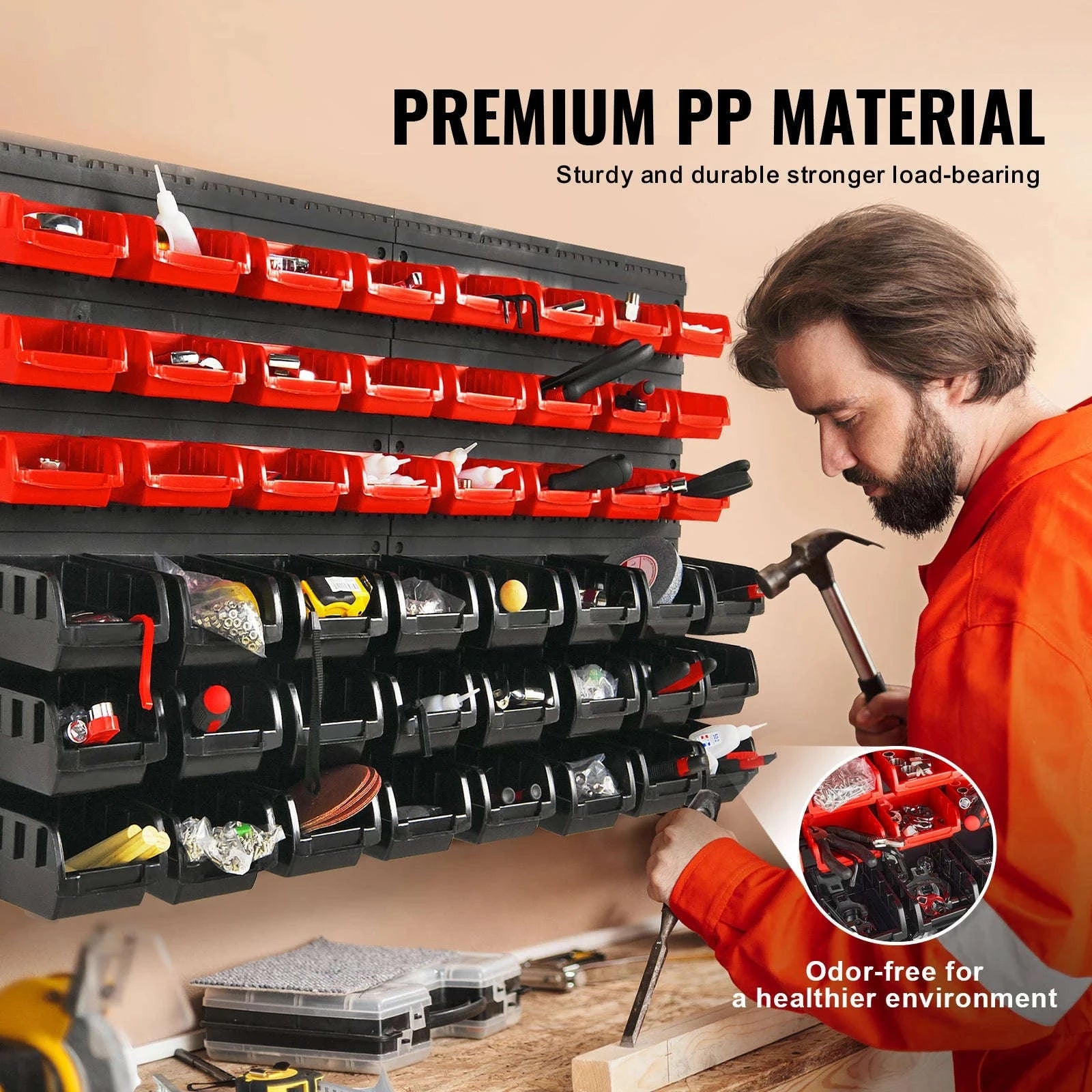 Wall Mounted Storage Bins Set with 48 Organizer Containers-48pcs / Poland